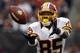 CLEVELAND, OH - DECEMBER 16: Wide receiver Leonard Hankerson #85 of the Washington Redskins catches a pass for a touchdown against the Cleveland Browns at Cleveland Browns Stadium on December 16, 2012 in Cleveland, Ohio. (Photo by Matt Sullivan/Getty Im
