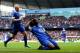 MANCHESTER, ENGLAND - OCTOBER 05: Romelu Lukaku of Everton celebrates with teammate Steven Naismith (L) after scoring the opening goal during the Barclays Premier League match between Manchester City and Everton at Etihad Stadium on October 5, 2013 in Ma