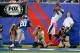 Oct 6, 2013; East Rutherford, NJ, USA; Philadelphia Eagles wide receiver DeSean Jackson (10) catches touchdown pass during the second half against the New York Giants at MetLife Stadium. Philadelphia Eagles defeat the New York Giants 36-21. Mandatory Cre