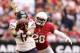 GLENDALE, AZ - DECEMBER 23: Wide receiver Alshon Jeffery #17 of the Chicago Bears makes a 38 yard reception past cornerback Greg Toler #28 of the Arizona Cardinals during the second quarter of the NFL game at the University of Phoenix Stadium on December
