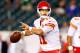 PHILADELPHIA, PA - SEPTEMBER 19: Alex Smith #11 of the Kansas City Chiefs warms up prior to the game against the Philadelphia Eagles at Lincoln Financial Field on September 19, 2013 in Philadelphia, Pennsylvania. (Photo by Rich Schultz/Getty Images)