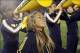 Sep 22, 2012; South Bend, IN, USA; Michigan Wolverines cheerleader performs a cheer during a game against the Notre Dame Fighting Irish at Notre Dame Stadium. Mandatory Credit: Brian Spurlock-USA TODAY Sports