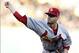 Oct 6, 2013; Pittsburgh, PA, USA; St. Louis Cardinals pitcher Joe Kelly throws a pitch in the third inning during game three of the National League divisional series playoff baseball game against the Pittsburgh Pirates at PNC Park. Mandatory Credit: Charl