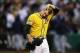 OAKLAND, CA - OCTOBER 10: Sonny Gray #54 of the Oakland Athletics walks off outfield the field in the fourth inning against the Detroit Tigers during Game Five of the American League Division Series at O.co Coliseum on October 10, 2013 in Oakland, Califo