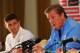 WATFORD, ENGLAND - OCTOBER 10: England head coach Roy Hodgson (R) and captain Steven Gerrard face the media during an England press conference at the Grove hotel on October 10, 2013 in Watford, England. (Photo by Mike Hewitt/Getty Images)