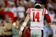 TUSCALOOSA, AL - SEPTEMBER 28: Bo Wallace #14 of the Mississippi Rebels walks off the field prior to the offense punting to the Alabama Crimson Tide at Bryant-Denny Stadium on September 28, 2013 in Tuscaloosa, Alabama. (Photo by Kevin C. Cox/Getty Image