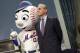 NEW YORK, NY - NOVEMBER 17: Mets Chairman and CEO Fred Wilpon (R) and the Mets' mascot Mr. Met attend a press conference at City Hall May 16, 2012 in New York. It was announced that at Citi Field and New York Mets will host Major League Baseball's 2013