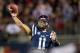 OXFORD, MS - OCTOBER 12: Quarterback Barry Brunetti #11 of the Ole Miss Rebels throws a pass downfield during their game against the Texas A&M Aggies on October 12, 2013 at Vaught-Hemingway Stadium in Oxford, Mississippi. At halftime Texas A&M leads Ole M