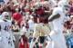TALLAHASSEE, FL - OCTOBER 5: Kelvin Benjamin #1 and Jameis Winston #5 of the Florida State Seminoles celebrate after a touchdown during the first half against the Maryland Terrapins on October 5, 2013 at Doak Campbell Stadium in Tallahassee, Florida. The