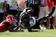 ATHENS, GA - OCTOBER 12: Russell Hansbrough #32 of the Missouri Tigers draws a horse-collar penalty from Josh Harvey-Clemons #25 of the Georgia Bulldogs at Sanford Stadium on October 12, 2013 in Athens, Georgia. (Photo by Kevin C. Cox/Getty Images)