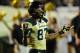 Sep 28, 2013; Nashville, TN, USA; Vanderbilt Commodores wide receiver Jordan Matthews (87) celebrates after catching a touchdown pass against the Alabama-Birmingham Blazers during the second half at Vanderbilt Stadium. The Commodores beat the Blazers 52-2