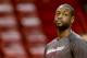Jun 19, 2013; Miami, FL, USA; Miami Heat shooting guard Dwyane Wade during practice before game seven of the NBA Finals against the San Antonio Spurs at the American Airlines Arena. Mandatory Credit: Derick E. Hingle-USA TODAY Sports