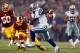 ARLINGTON, TX - OCTOBER 13: Dwayne Harris #17 of the Dallas Cowboys beats out Bryan Kehl #53 of the Washington Redskins and Rob Jackson #50 of the Washington Redskins to score a touchdown on a kick-off return on October 13, 2013 in Arlington, Texas. (