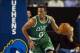 Oct 11, 2013; Newark, DE, USA; Boston Celtics guard Avery Bradley (0) brings the ball up court during the third quarter against the Philadelphia 76ers at Bob Carpenter Sports Convocation Center. The Sixers defeated the Celtics 97-85. Mandatory Credit: How