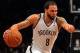 Apr 29, 2013; Brooklyn, NY, USA; Brooklyn Nets guard Deron Williams (8) controls the ball against the Chicago Bulls during the third quarter of game five of the first round of the 2013 NBA playoffs at the Barclays Center. Mandatory Credit: Brad Penner-USA