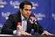 Jun 16, 2013; San Antonio, TX, USA; Miami Heat head coach Erik Spoelstra addresses the media after game five in the 2013 NBA Finals at the AT&T Center. San Antonio Spurs won 114-104. Mandatory Credit: Derick E. Hingle-USA TODAY Sports