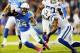Oct 14, 2013; San Diego, CA, USA; San Diego Chargers running back Ryan Mathews (24) runs for a short gain during the first half against the Indianapolis Colts at Qualcomm Stadium. Mandatory Credit: Christopher Hanewinckel-USA TODAY Sports