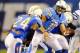 Oct 14, 2013; San Diego, CA, USA; San Diego Chargers quarterback Philip Rivers (17) turns to hand the ball off to running back Ryan Mathews (24) during the first half against the Indianapolis Colts at Qualcomm Stadium. Mandatory Credit: Christopher Hanewi
