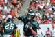 Philadelphia Eagles quarterback Nick Foles showed a deft touch on his passes against Tampa Bay last week.