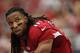 GLENDALE, AZ - SEPTEMBER 15: Wide receiver Larry Fitzgerald #11 of the Arizona Cardinals looks on against the Detroit Lions at University of Phoenix Stadium on September 15, 2013 in Glendale, Arizona. (Photo by Jeff Gross/Getty Images)