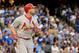 LOS ANGELES, CA - OCTOBER 15: Matt Holliday #7 of the St. Louis Cardinals hits a two-run home run in the third inning against the Los Angeles Dodgers in Game Four of the National League Championship Series at Dodger Stadium on October 15, 2013 in Los Ang