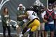 Troy Polamalu made a crushing hit on Stephen Hill in the first half against the New York Jets.