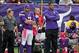 Oct 13, 2013; Minneapolis, MN, USA; Minnesota Vikings quarterback Christian Ponder (7) and quarterback Josh Freeman (12) look on from the sidelines during the third quarter against the Carolina Panthers at Mall of America Field at H.H.H. Metrodome. Mandat