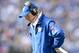 EAST RUTHERFORD, NJ - SEPTEMBER 15: Head coach Tom Coughlin of the New York Giants on the sideline during the 1st half of the Denver Broncos 41-23 win over the New York Giants at MetLife Stadium on September 15, 2013 in East Rutherford, New Jersey. (Phot