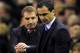 LIVERPOOL, ENGLAND - NOVEMBER 17: Liverpool manager Brendan Rodgers shakes hands with Wigan Athletic manager Roberto Martinez at full-time following the Barclays Premier League match between Liverpool and Wigan Athletic at Anfield on November 17, 2012 in