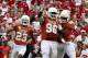 Oct 12, 2013; Dallas, TX, USA; Texas Longhorns defensive tackle Chris Whaley (96) celebrates scoring a touchdown on an interception return with defensive tackle Malcom Brown (90) in the first quarter of the game against the Oklahoma Sooners during the Red