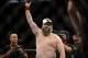 May 26, 2012; Las Vegas, NV, USA; Roy Nelson following his TKO over Dave Herman (not pictured) during UFC 146 at the MGM Grand Garden event center. Mandatory Credit: Ron Chenoy-USA TODAY Sports