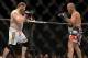 May 26, 2012; Las Vegas, NV, USA; Roy Nelson (left) prepares to fight Dave Herman (right) during UFC 146 at the MGM Grand Garden event center. Mandatory Credit: Ron Chenoy-USA TODAY Sports