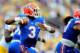 BATON ROUGE, LA - OCTOBER 12: Tyler Murphy #3 of the Florida Gators drops back to pass against the LSU Tigers during a game at Tiger Stadium on October 12, 2013 in Baton Rouge, Louisiana. LSU won the game 17-6. (Photo by Stacy Revere/Getty Images)