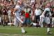 COLLEGE STATION, TX - SEPTEMBER 14: Vinnie Sunseri #3 of the Alabama Crimson Tide returns an interception for a 73 yard touchdown in the third quarter against the Texas A&M Aggies at Kyle Field on September 14, 2013 in College Station, Texas. (Photo by