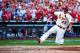 ST LOUIS, MO - OCTOBER 12: David Freese #23 of the St. Louis Cardinals slides into home plate to score the first run of the game on a sacrafice fly hit by Jon Jay #19 in the fifth inning against the Los Angeles Dodgers during Game Two of the National Lea