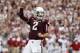 COLLEGE STATION, TX - SEPTEMBER 14: Johnny Manziel #2 of the Texas A&M Aggies celebrates after throwing a first quarter touchdown during a game against the Alabama Crimson Tide at Kyle Field on September 14, 2013 in College Station, Texas. (Photo by Sco