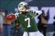 Oct 20, 2013; East Rutherford, NJ, USA; New York Jets quarterback Geno Smith (7) throws a pass during the first half of their game against the New England Patriots at MetLife Stadium. Mandatory Credit: Ed Mulholland-USA TODAY Sports