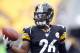 Oct 20, 2013; Pittsburgh, PA, USA; Pittsburgh Steelers running back Le'Veon Bell (26) on the field before playing the Baltimore Ravens at Heinz Field. Mandatory Credit: Charles LeClaire-USA TODAY Sports