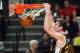 Oct 11, 2013; Boise, ID, USA; Utah Jazz small forward Gordon Hayward (20) dunks during the second half verses the Portland Trail Blazers at CenturyLink Arena. Portland beat Utah 96-86. Mandatory Credit: Brian Losness-USA TODAY Sports