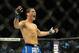 Jul 6, 2013; Las Vegas, NV, USA; Chris Weidman celebrates after defeating Anderson Silva in their Middleweight Chamionship Bout in the second round with a TKO at the MGM Grand Garden Arena. Mandatory Credit: Jayne Kamin-Oncea-USA TODAY Sports