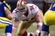 Justin Smith has been battling a shoulder injury for much of the season.