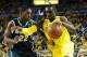 March 3, 2013; Ann Arbor, MI, USA; Michigan Wolverines guard Tim Hardaway Jr. (10) moves the ball by Michigan State Spartans forward Branden Dawson (22) in the first half at Crisler Center. Mandatory Credit: Rick Osentoski-USA TODAY Sports