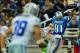 Oct 27, 2013; Detroit, MI, USA; Detroit Lions wide receiver Calvin Johnson (81) makes a catch during the third quarter against the Dallas Cowboys at Ford Field. Mandatory Credit: Andrew Weber-USA TODAY Sports