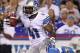 Aug 29, 2013; Orchard Park, NY, USA; Detroit Lions running back Theo Riddick (41) during the second half against the Buffalo Bills at Ralph Wilson Stadium. The Lions won 35-13. Mandatory Credit: Timothy T. Ludwig-USA TODAY Sports