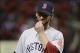 Oct 26, 2013; St. Louis, MO, USA; Boston Red Sox relief pitcher Craig Breslow walks back to the dugout after being relieved in the 7th inning during game three of the MLB baseball World Series against the St. Louis Cardinals at Busch Stadium. Mandatory Cr