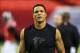 Oct 20, 2013; Atlanta, GA, USA; Atlanta Falcons tight end Tony Gonzalez (88) warms up before the game against the Tampa Bay Buccaneers at the Georgia Dome. Mandatory Credit: Daniel Shirey-USA TODAY Sports