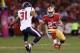 LaMichael James averaged 5.9 yards per carry in last season's playoffs.