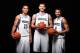 MINNEAPOLIS, MN - SEPTEMBER 30: Kevin Martin #23, Kevin Love #42, and Ricky Rubio #9 of the Minnesota Timberwolves poses for a portrait during 2013 NBA Media Day on September 30, 2013 at Target Center in Minneapolis, Minnesota. NOTE TO USER: User expres