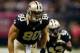 NEW ORLEANS, LA - OCTOBER 27: Jimmy Graham #80 and Darren Sproles #43 of the New Orleans Saints line up for a play against the Buffalo Bills at Mercedes-Benz Superdome on October 27, 2013 in New Orleans, Louisiana. (Photo by Chris Graythen/Getty Images