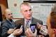 PHILADELPHIA, PA - DECEMBER 10: General Manager Paul Holmgren of the Philadelphia Flyers speaks to the media after defeating the Tampa Bay Lightning 5-2 on December 10, 2011 at the Wells Fargo Center in Philadelphia, Pennsylvania. (Photo by Len Redkoles